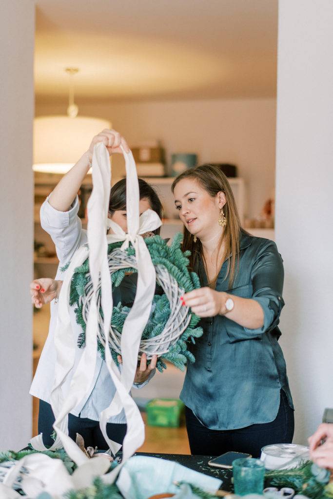 Atelier de couronne de noel à Genève, Suisse