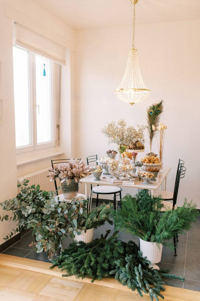 Atelier de couronne de noel à Genève, Suisse