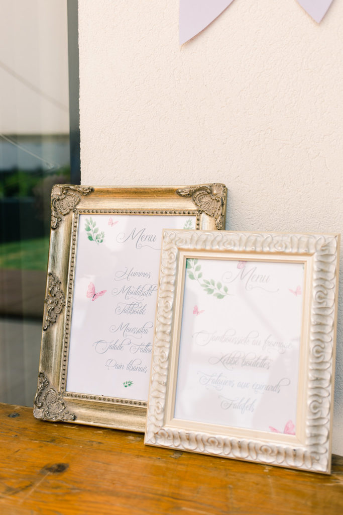 Menu Baptism Christening Baptême