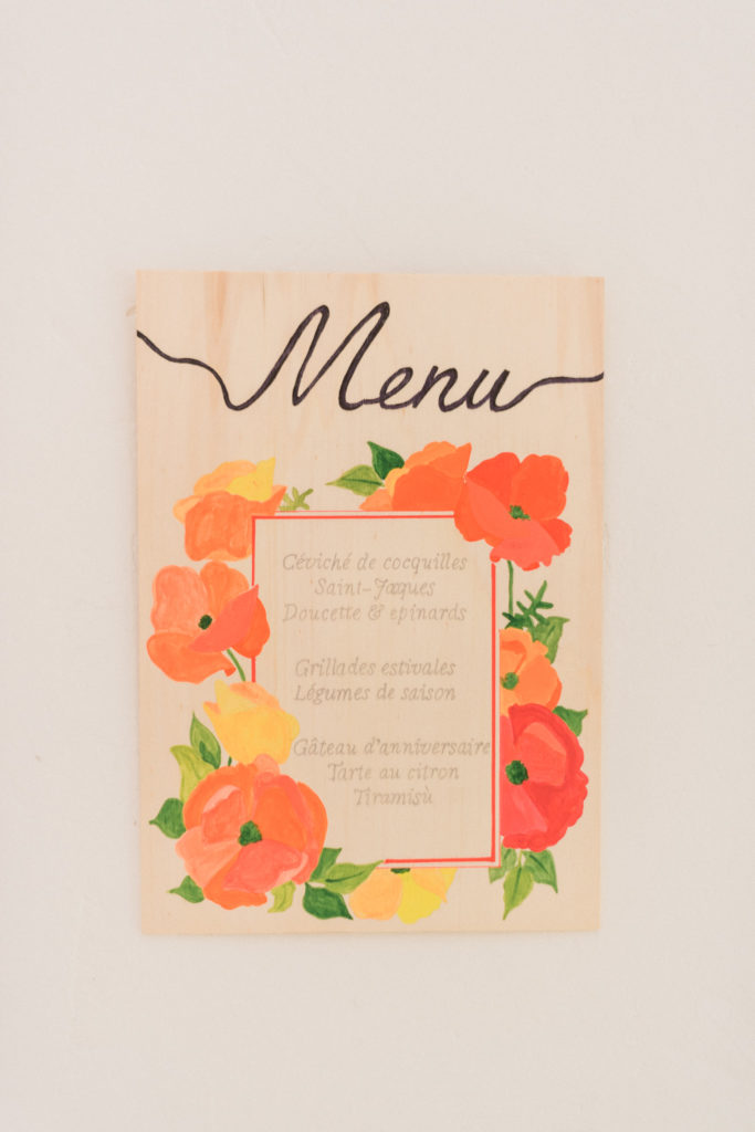 Birthday party menu fête d'anniversaire