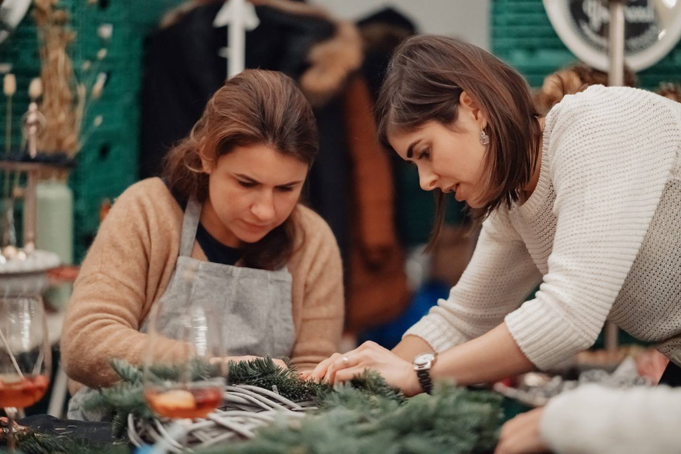 Atelier de couronnes de Noël à Genève