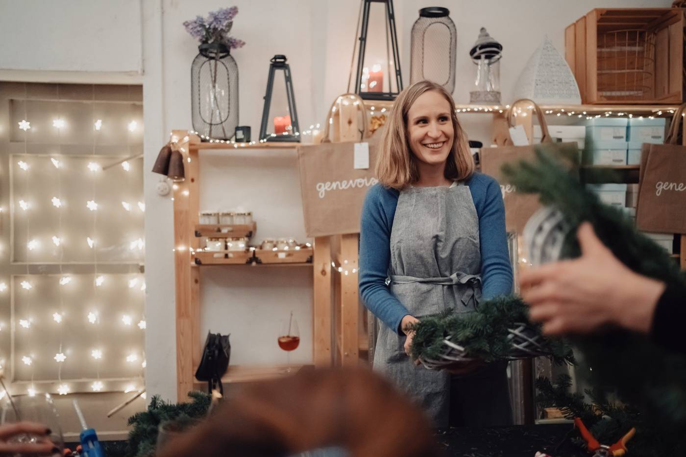 Atelier de couronnes de Noël à Genève