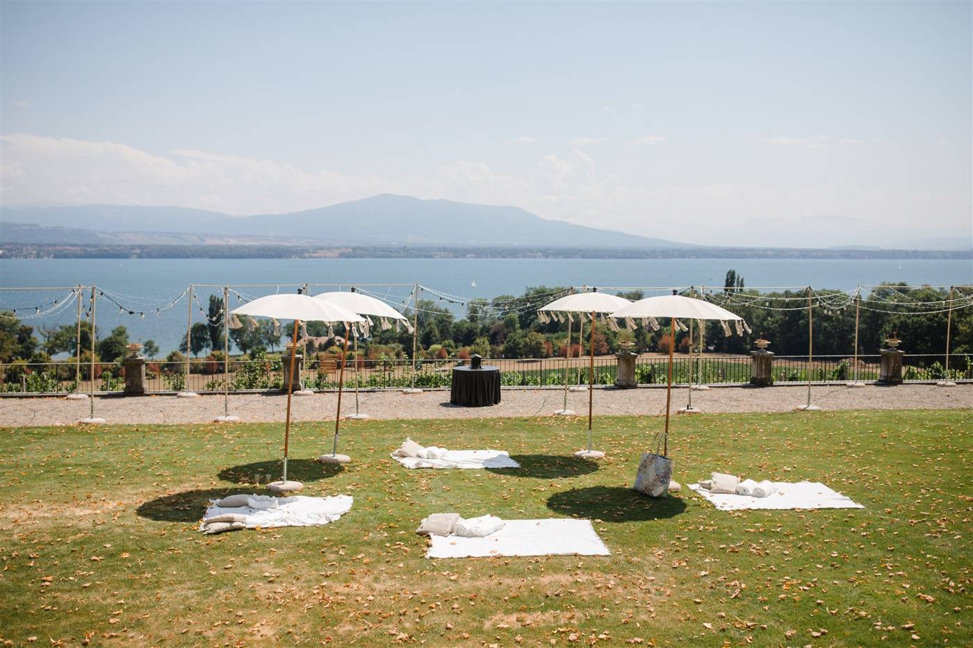 Summer brunch party on Lake Geneva in Switzerland