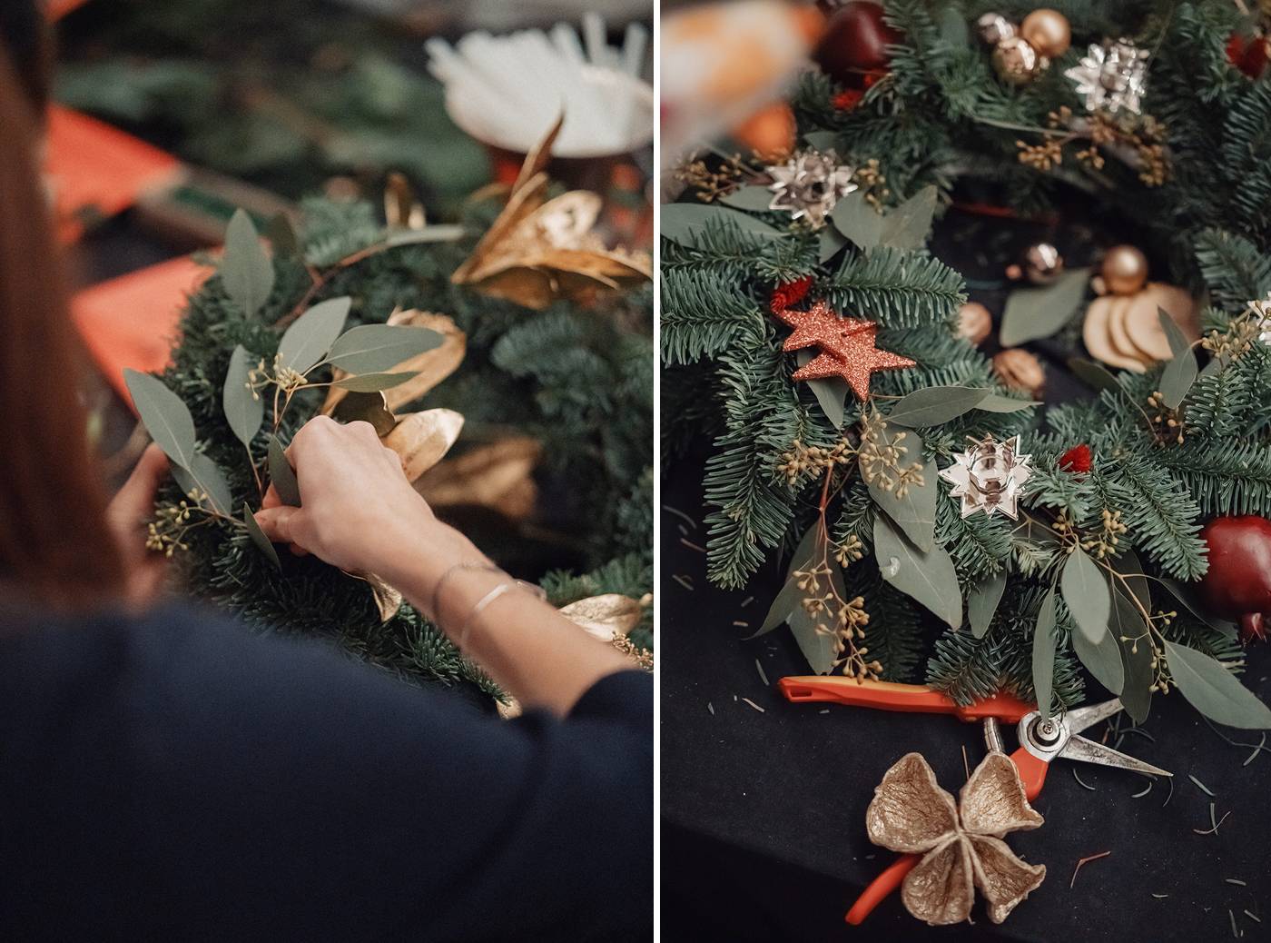 Christmas wreath workshop in Geneva with events by Loukia